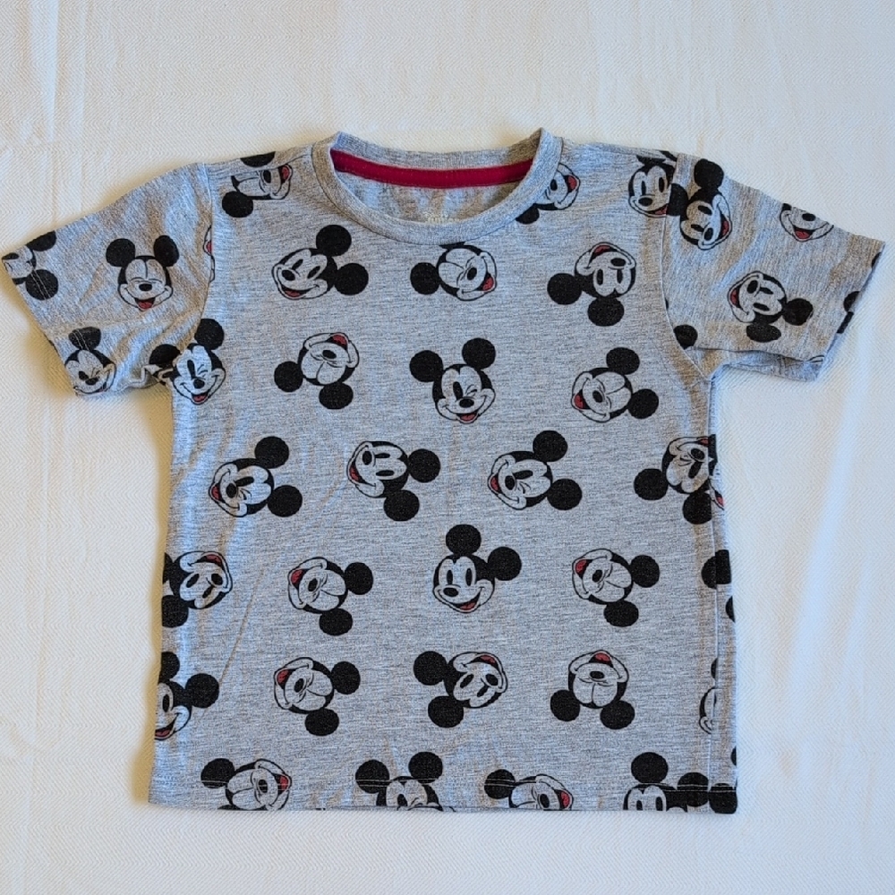 disney junior gray mickey mouse print short sleeve t-shirt 3T toddler boys